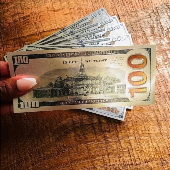 Silver & gold foil set of 4 prop 100 bill place holders for cash stuffing binder - Picture 4 of 4